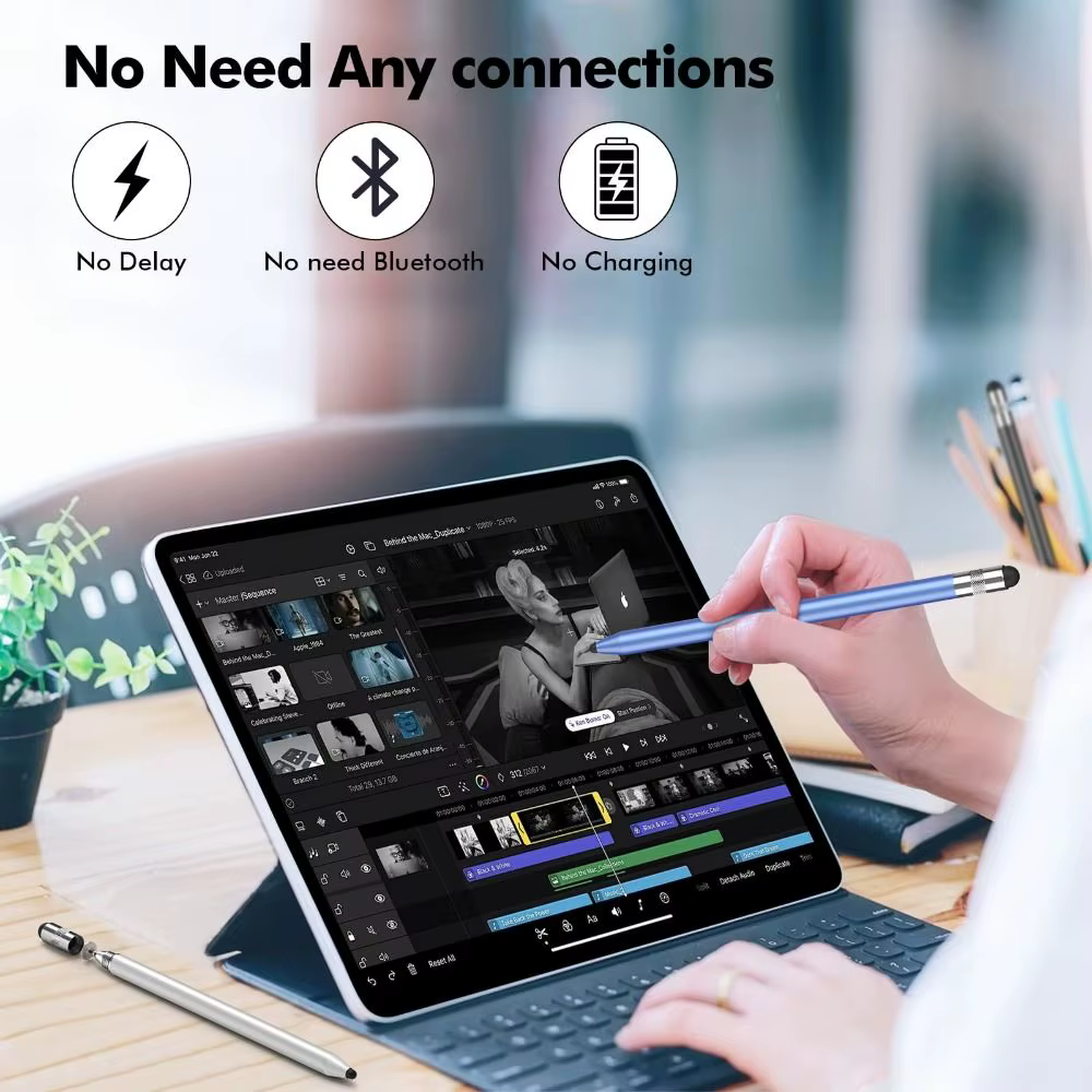 Stylet professionnel 3 en 1, stylo pour écran tactile en métal haute sensibilité, sans Bluetooth, crayon tactile capacitif universel