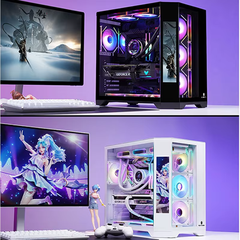 WJCOOLMAN Dreamer PLUS boîtier PC écran secondaire avec côté complet vue sur la mer salle 360 refroidisseur d'eau coque d'ordinateur gabinetes gamer