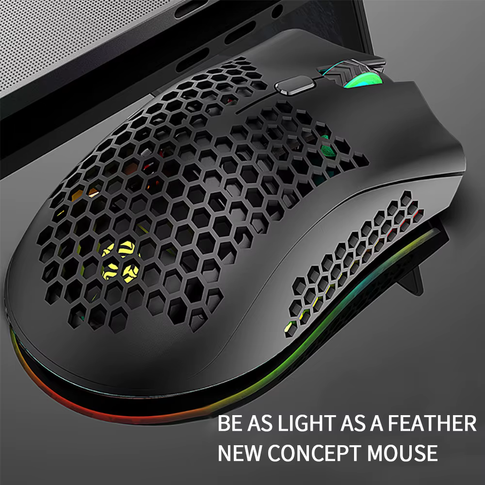 Souris de jeu Rechargeable USB 2.4G sans fil RGB lumière ergonomie
