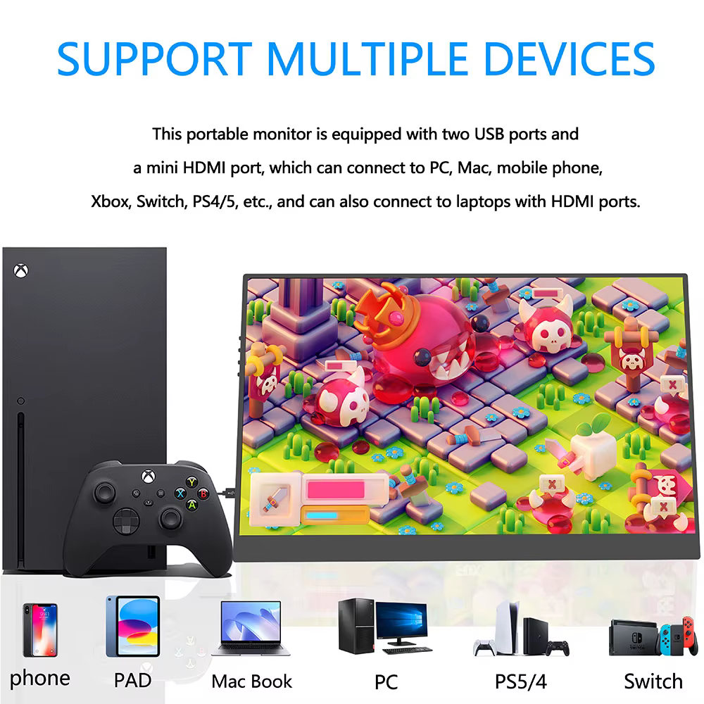 [Offre spéciale] Écran tactile portable de 14 pouces, affichage 16:9 Full HD 1080P pour ordinateur portable, moniteur tactile externe