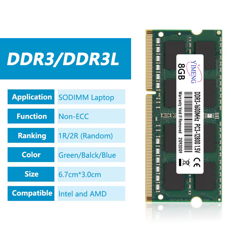Mémoire RAM pour ordinateur portable DDR3 DDR3L 4 Go 8 Go PC3 1.5V PC3L 1.35V 1333 1600 1866 MHz SODIMM Mémoires RAM