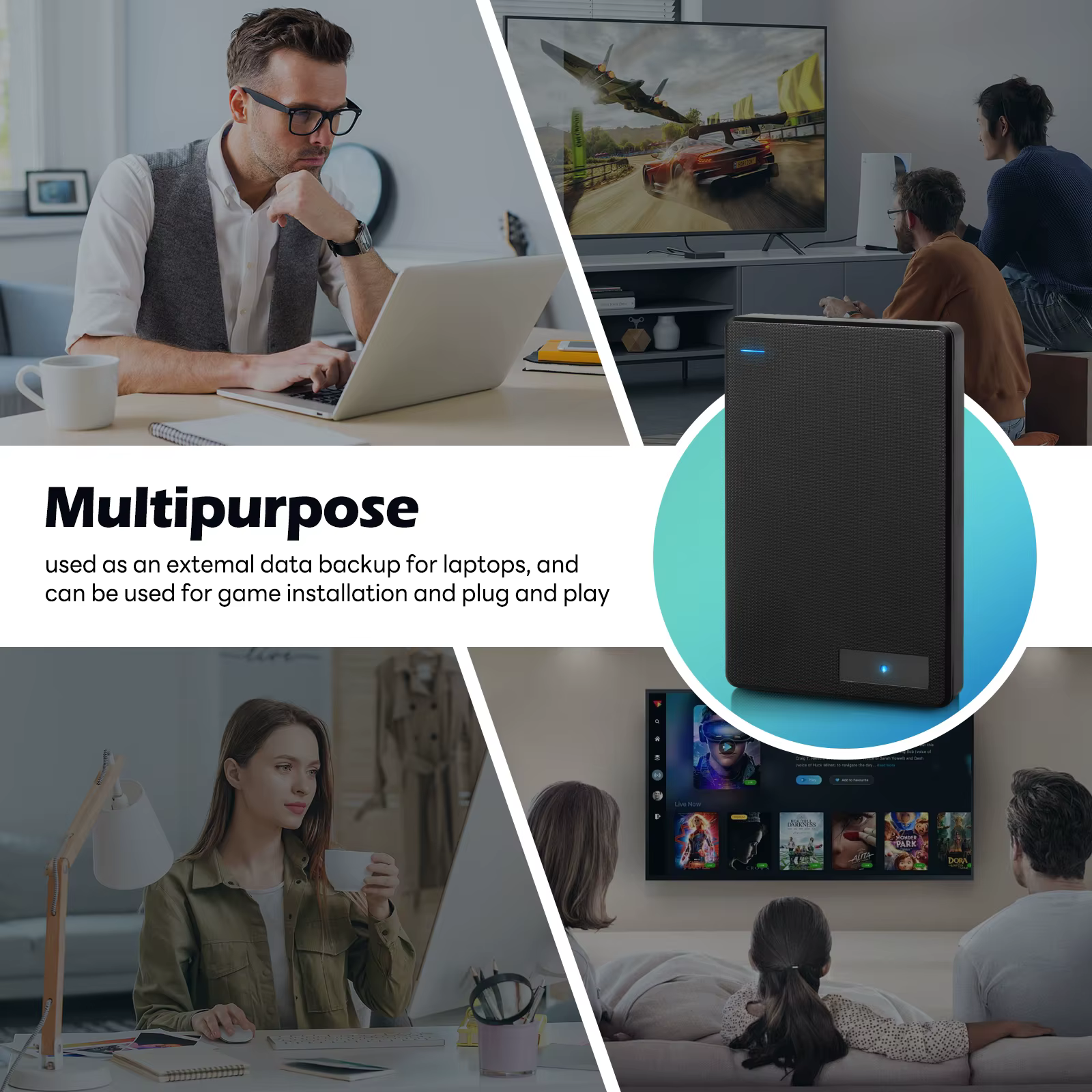 Disque dur HD externe portable, 1 to, 2 to, 4 to, 5 to, mémoire HDD, USB3.0, clé USB haute vitesse pour ordinateur portable, PC, MacBook, PS4, PS5