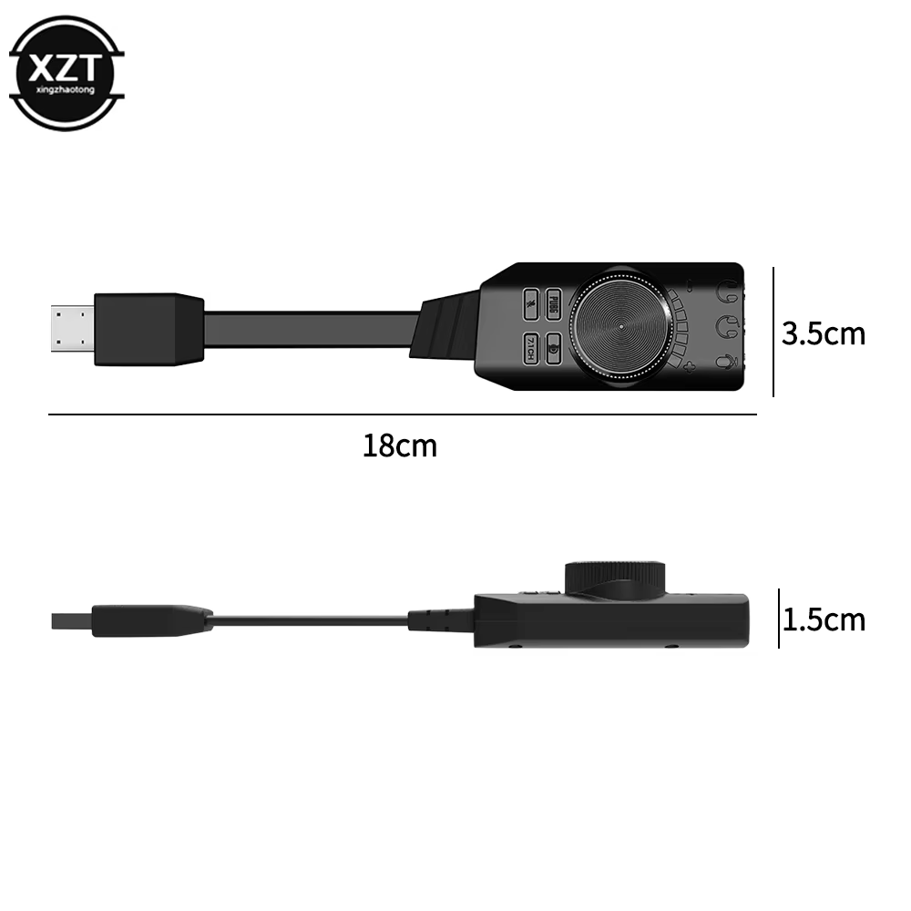 Carte son de jeu d'ordinateur USB externe 7.1 canaux