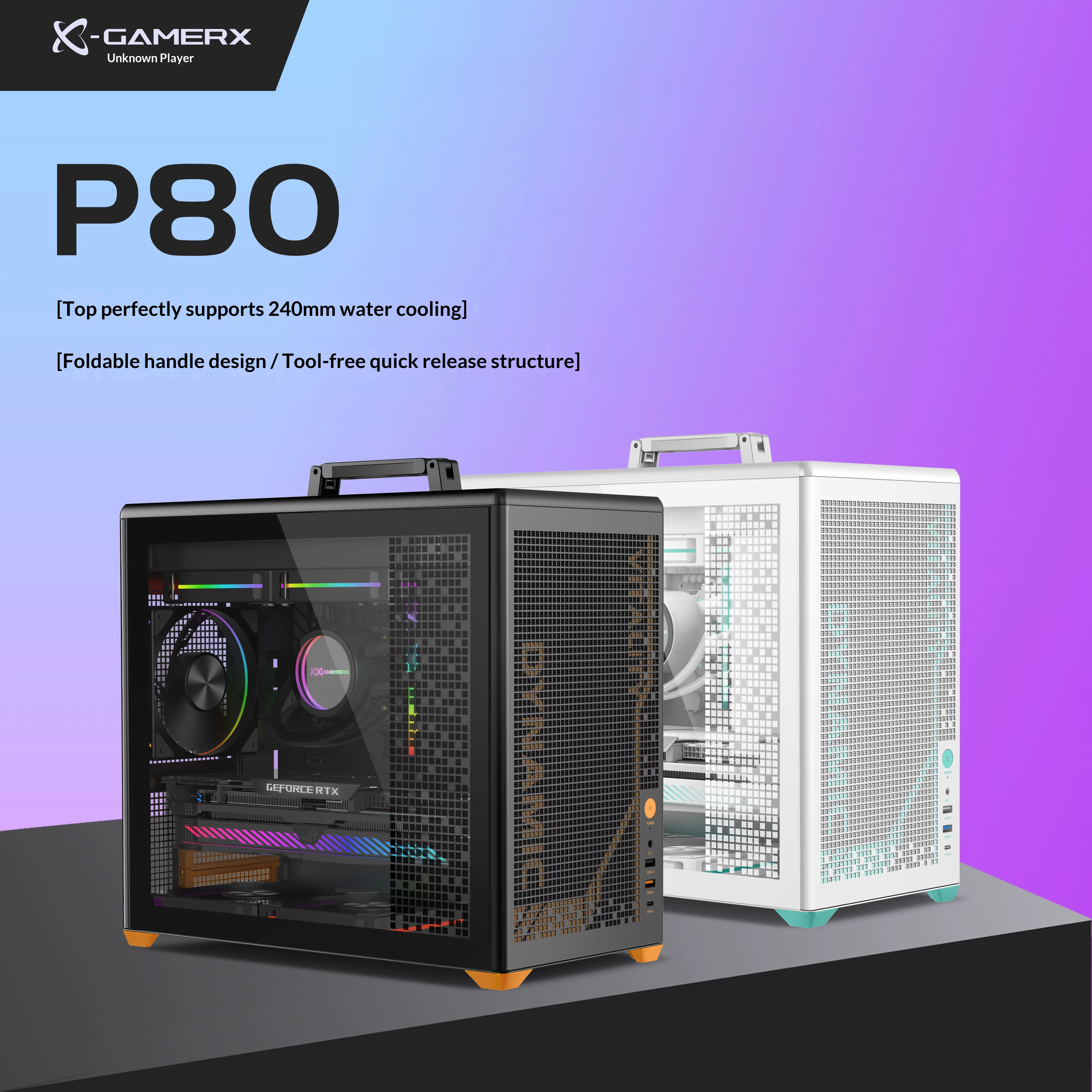 Boîtier PC X-GAMERX P80 ITX MATX avec côté transparent