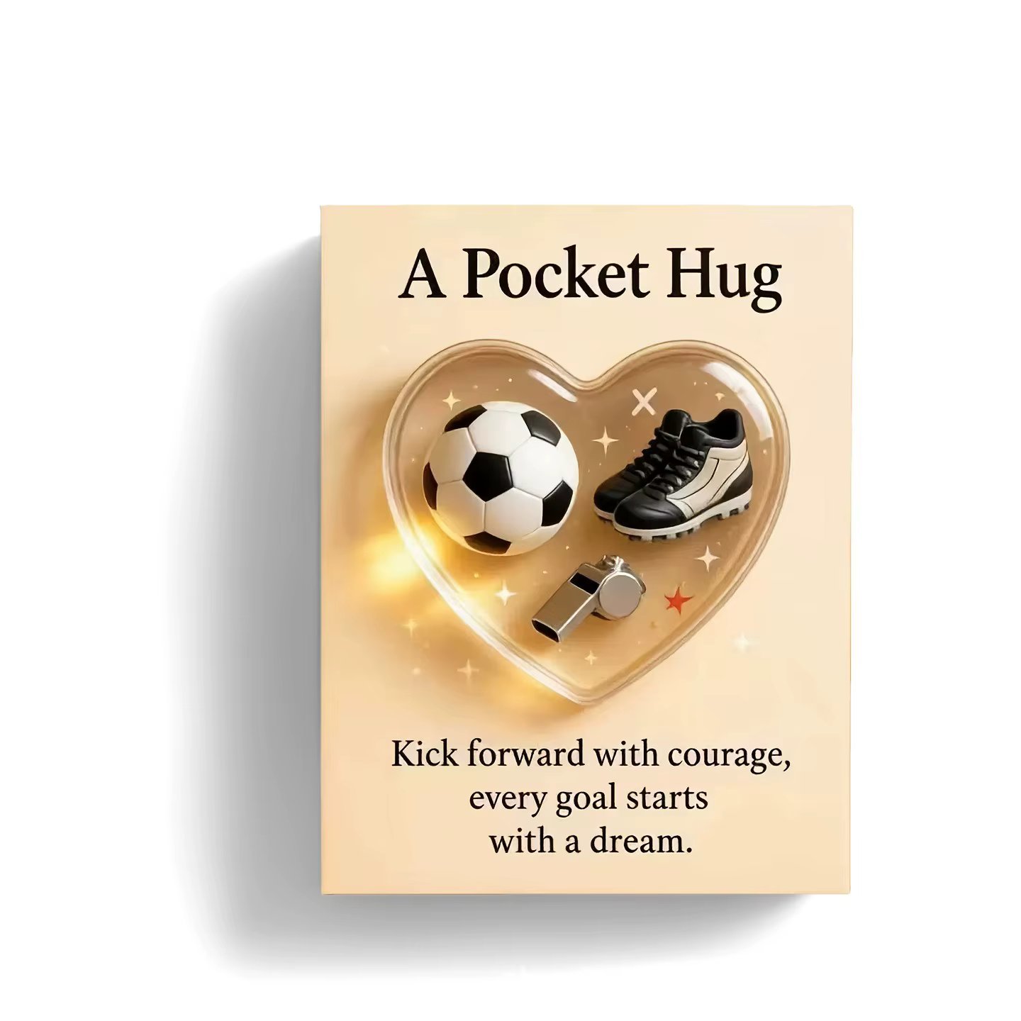 Carte de vœux de football en forme de cœur, carte de réconfort, cadeau d'encouragement pour les amateurs de football
