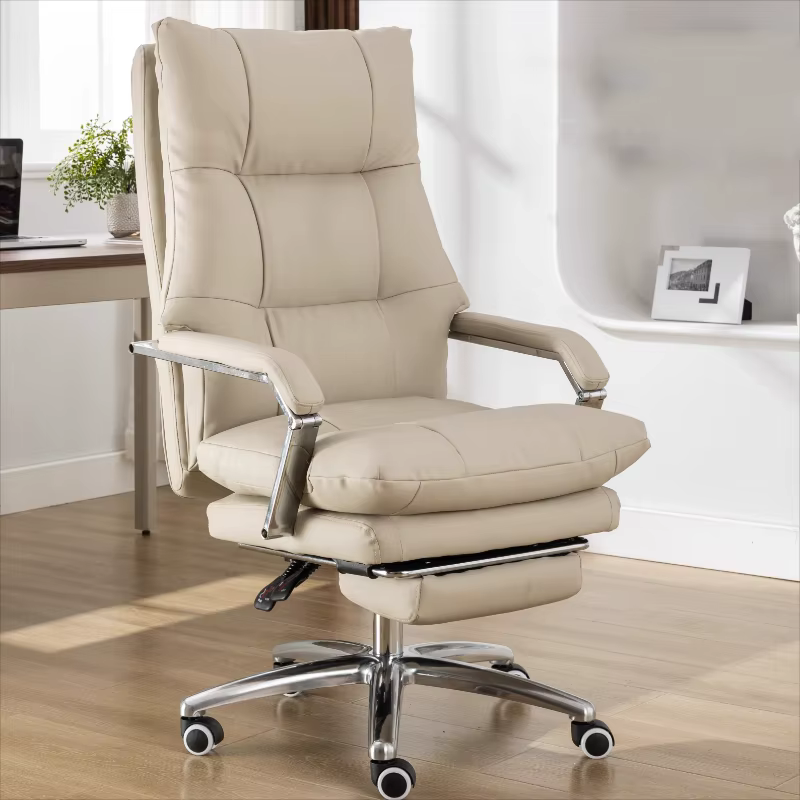 Chaise De bureau ergonomique De luxe en cuir moderne pivotant inclinable