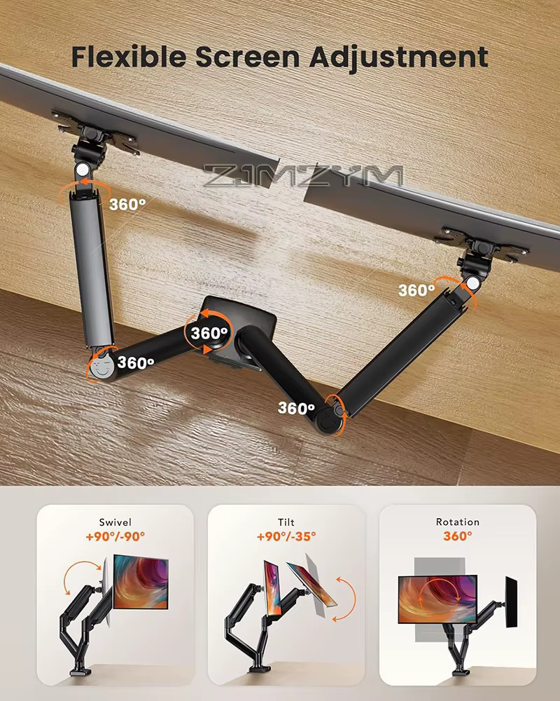 Support de moniteur double écran réglable de 32 pouces