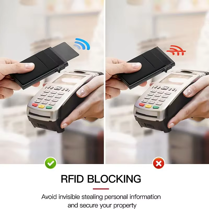 Carteras Choice-Porte-cartes de crédit Rfid pour hommes, mince, mini portefeuilles minimalistes, étui en métal de luxe, porte-cartes d'identité bancaires