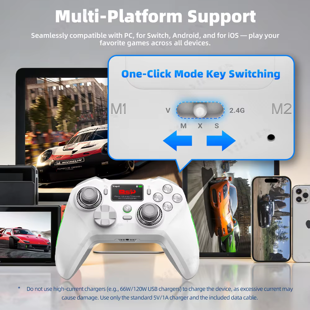 Manette de jeu sans fil pour PC/Console Switch OLED/Lite avec écran interactif