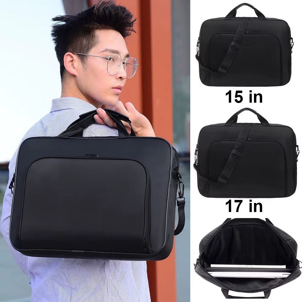 15.6 pouces 17 pouces pochette d'ordinateur affaires portables en Nylon sacs à main ordinateur Portable épaule porte-documents fermeture éclair antivol épaule Style Simple