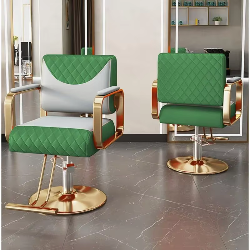 Chaise De barbier à levage unique Support classique chaise De barbier roulante réglable pivotante Vintage Cadeira De Barbeiro meubles De Salon