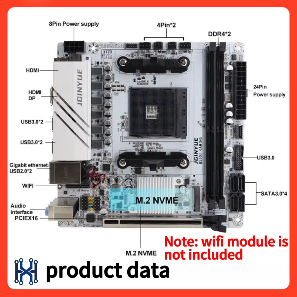 Carte mère JGINYUE B550i 100% neuve