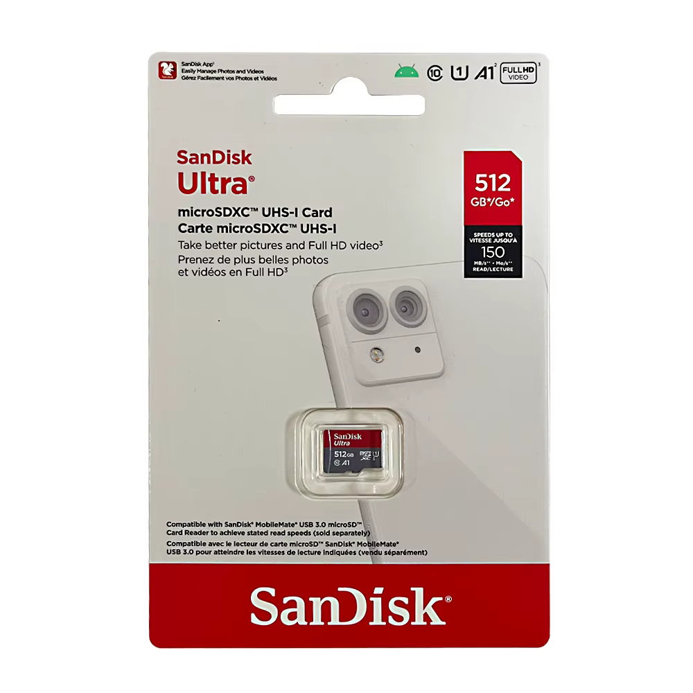Carte microSD SanDisk Ultra 32 Go microSDHC A1 UHS-I Classe 10 64 Go 128 Go 256 Go 512 Go 1 To microSDXC Parfaite pour les vidéos Full HD