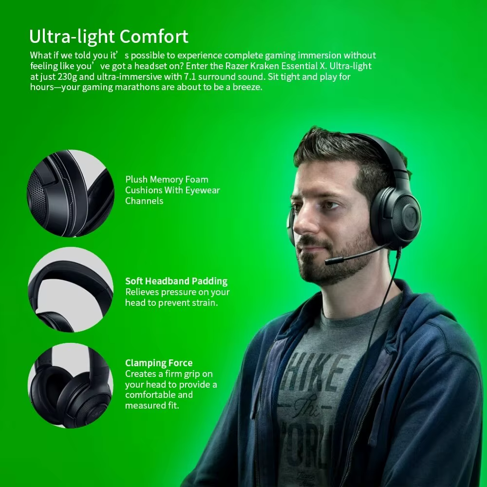 Razer Kraken X Essential Casque De Jeu 7.1 Son Surround