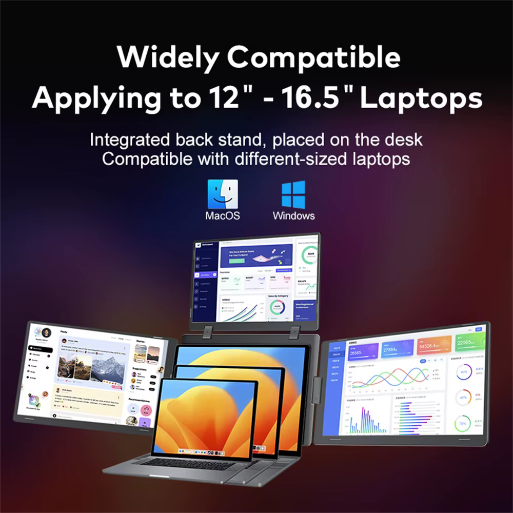 Moniteur LCD à Triple écran pour ordinateur Portable