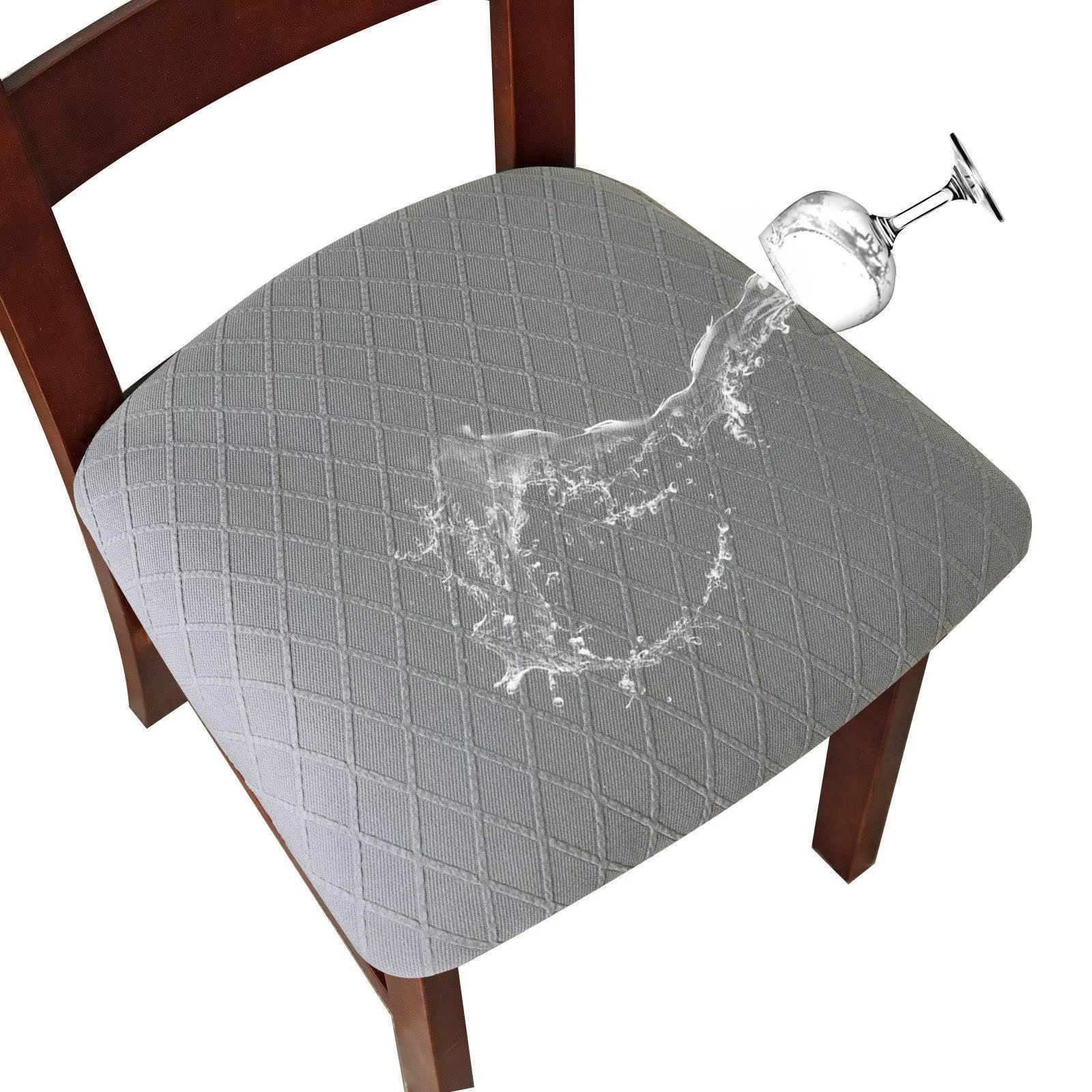 Housse de siège de chaise imperméable, housse de chaise de salle à manger, amovible, lavable, élastique, pour chaise de salle à manger rembourrée