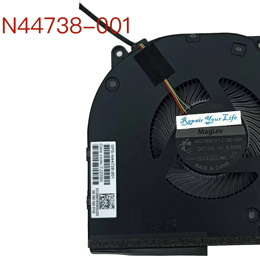 Ventilateur de refroidissement CPU GPU pour ordinateur portable de jeu HP Victus 16-R TPN C169 N44738 001