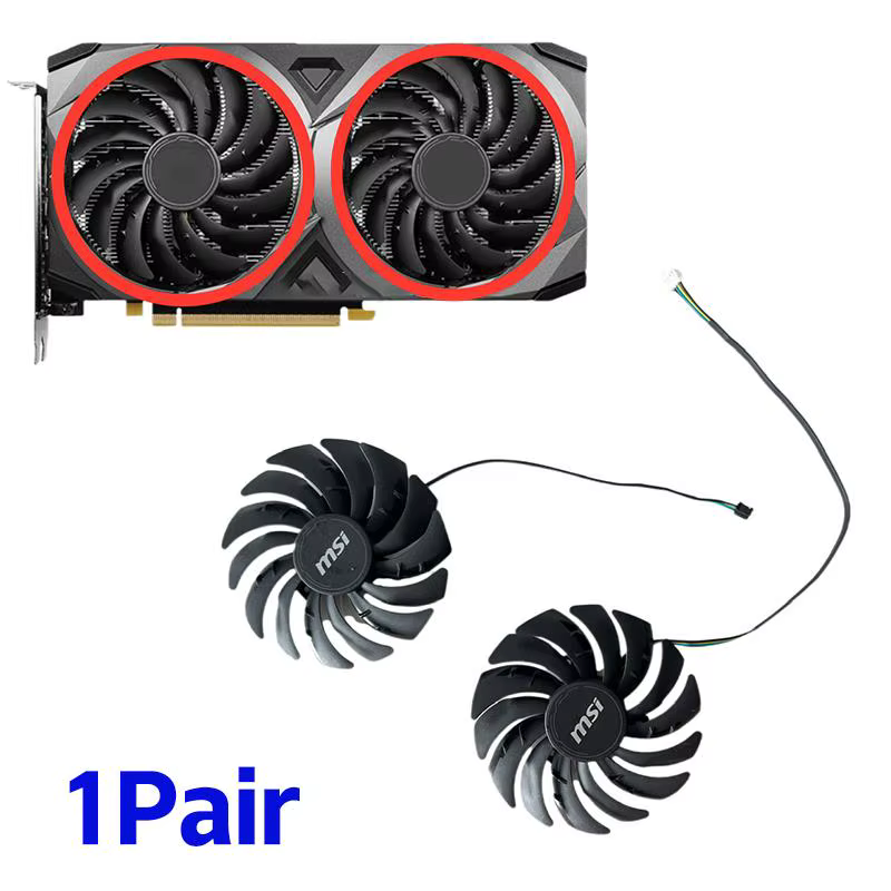 Ventilateur de carte vidéo pour MSI GeForce RTX 3070 3060 3060Ti VENTUS 2X OC 95MM PLD10010S12HH RTX3060 RTX3070