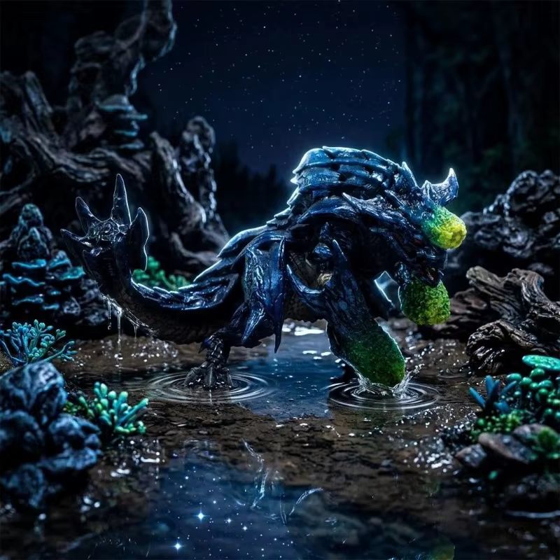 Monster Hunter Wilds PS5 GAME Limited Arkveld Primordial Malzeno Figurine Dragon en PVC Modèle Japonais Authentique Jouet Cadeau pour Enfants