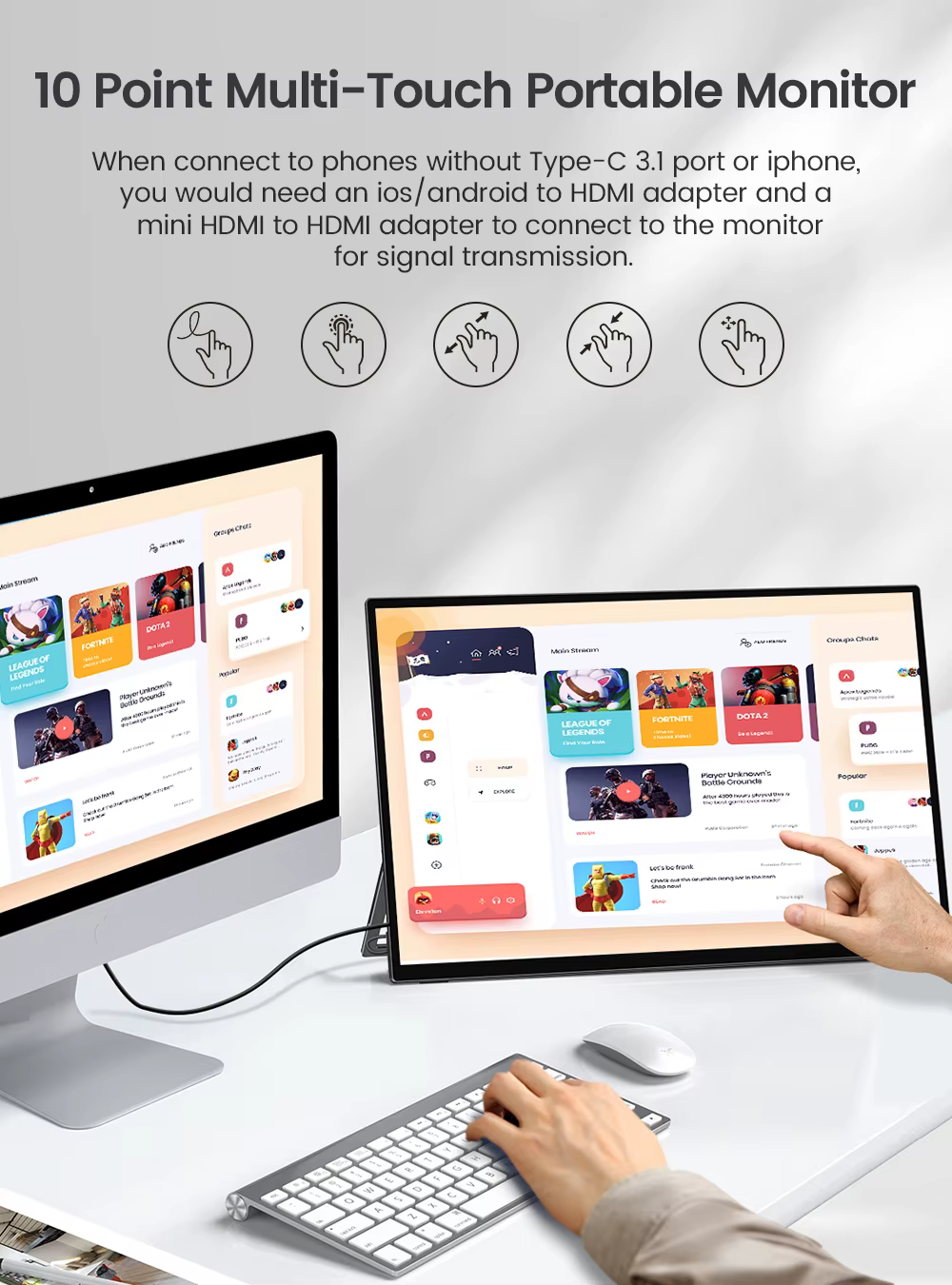 Moniteur portable UPERFECT Écran tactile 18