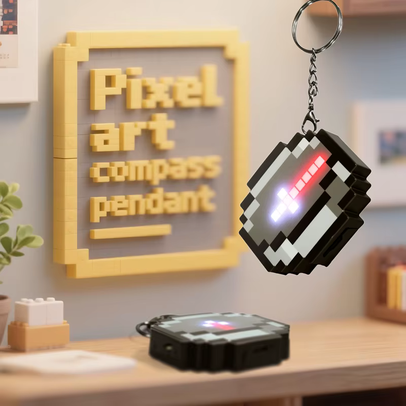 Boussole Pixel Wind : Jouet Décoratif, Breloque, Porte-clés à Boussole Mobile, Pendentif, Jouet à Usage Réel, Cadeau pour Fans