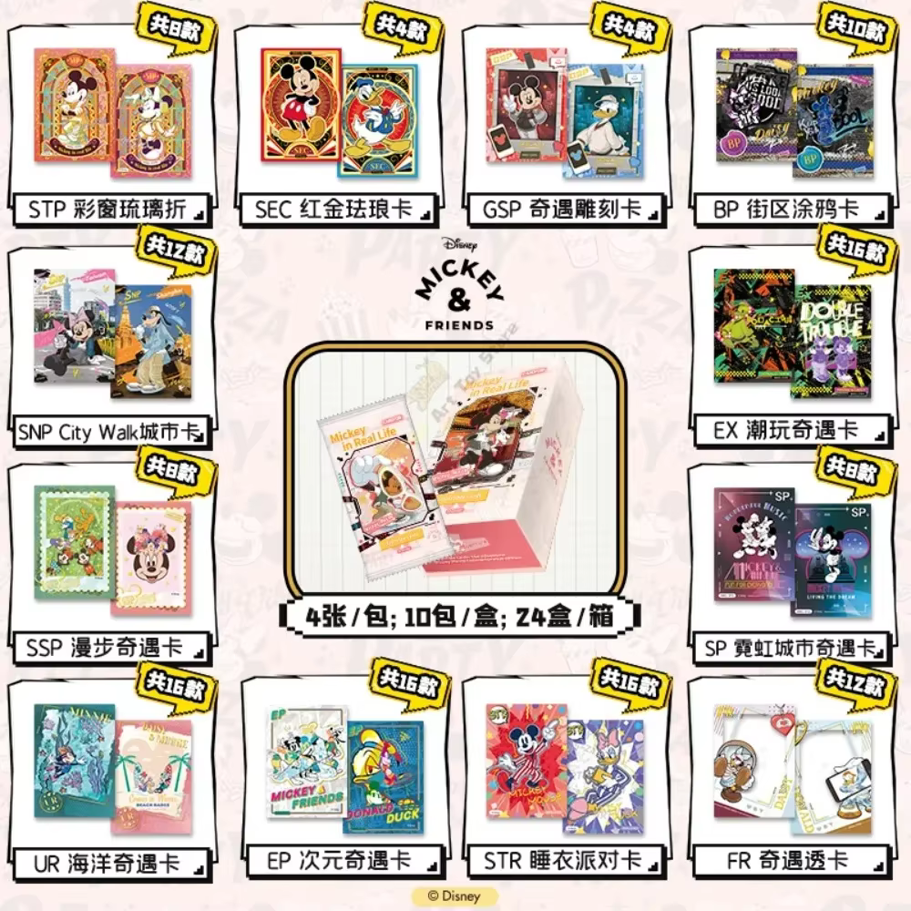 Carte officielle Disney Card.Fun, série de cartes à thème de dessins animés, collection de cartes de jeu, Mickey, Mickey Mouse, jouet périphérique, cadeau