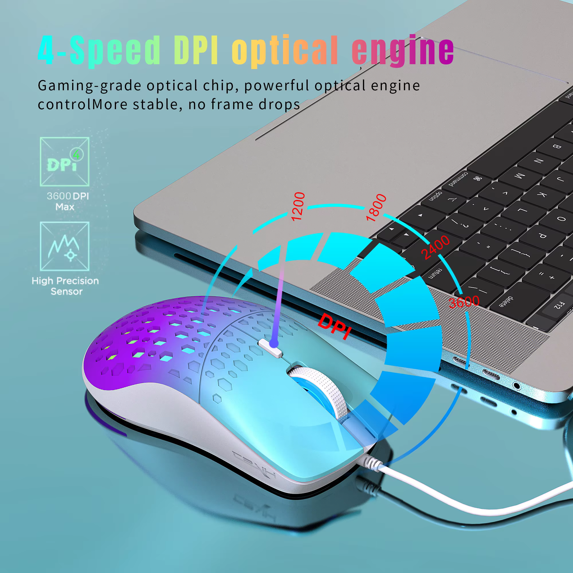 Souris de jeu filaire USB RGB Gamer