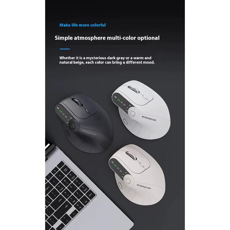 Monster M2 PRO MAX souris de jeu Rechargeable double Mode DPI léger ergonomique personnalisé Vertical sans fil