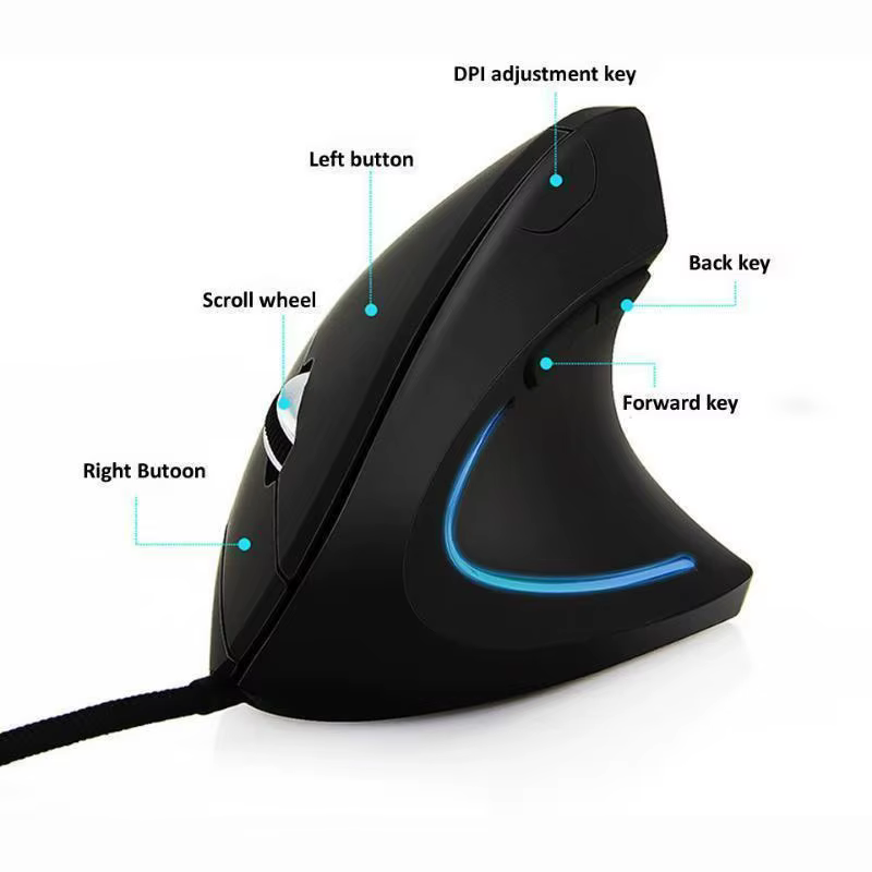 Souris de jeu ergonomique RVB verticale filaire