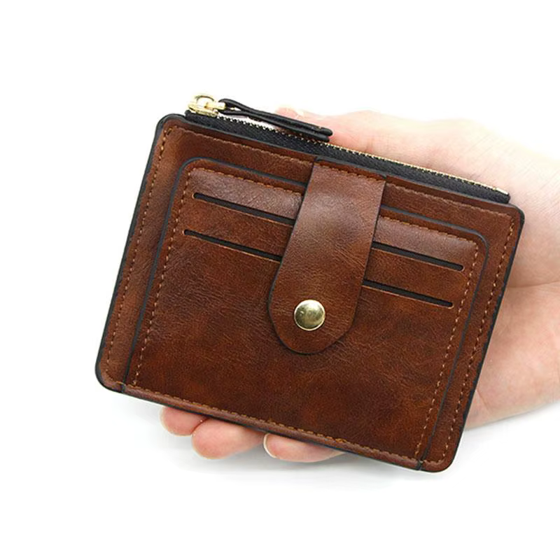 Petit portefeuille de luxe en cuir pour hommes et femmes, porte-carte d'identité de crédit, Slim, avec poche pour pièces de monnaie, porte-monnaie de marque de styliste