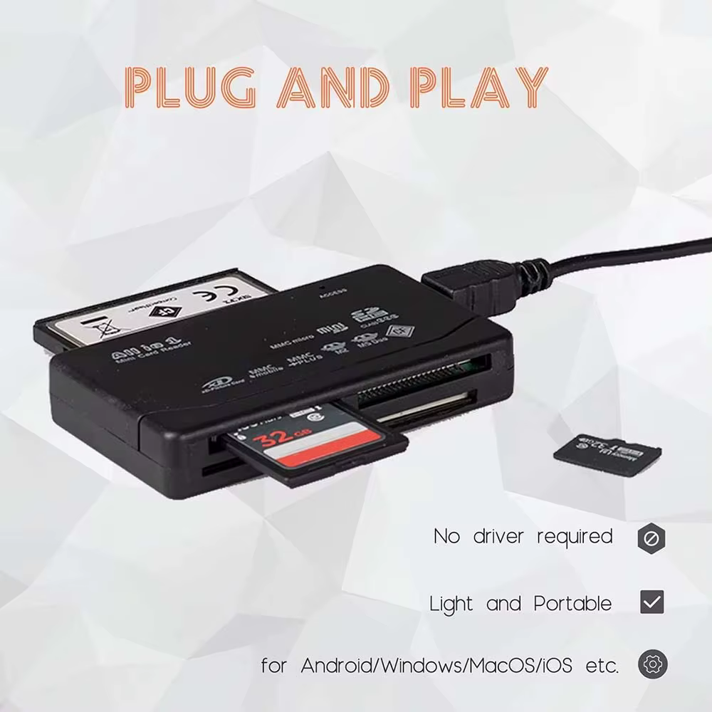 Lecteur de carte mémoire tout-en-un 480Mbps USB
