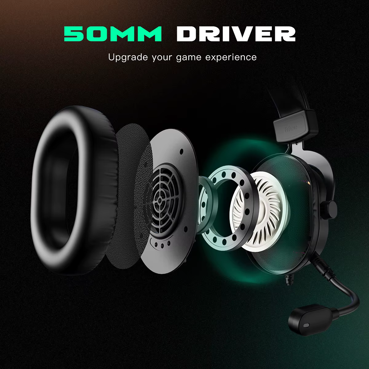 Fifine Casque de jeu RVB dynamique avec micro