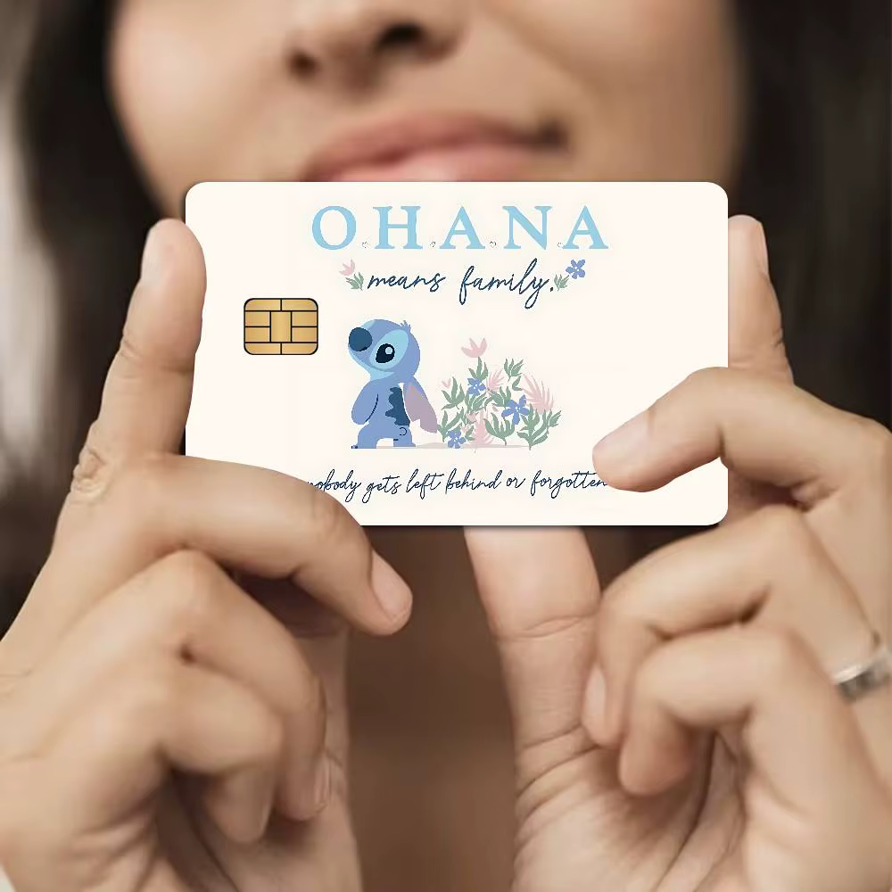 Autocollants mignons pour cartes de crédit S-Stitchs, pour cartes bancaires VISA, cartes de transport, autocollants imperméables, anti-rayures, cadeau pour femmes