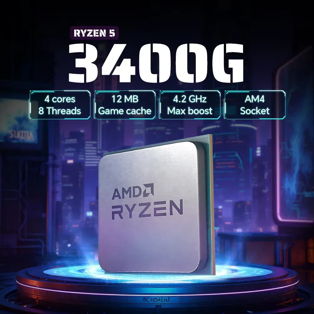 Processeur de jeu pour ordinateur de bureau AMD Ryzen 5 3400G R5 3400G
