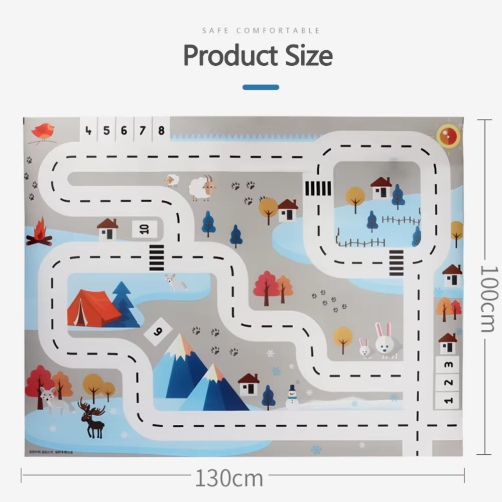130*100CM tapis de jeu pour bébé tapis de carte de route de circulation de ville et panneau de voiture de route pliable Style nordique activités pour enfants tapis de pique-nique en plein air