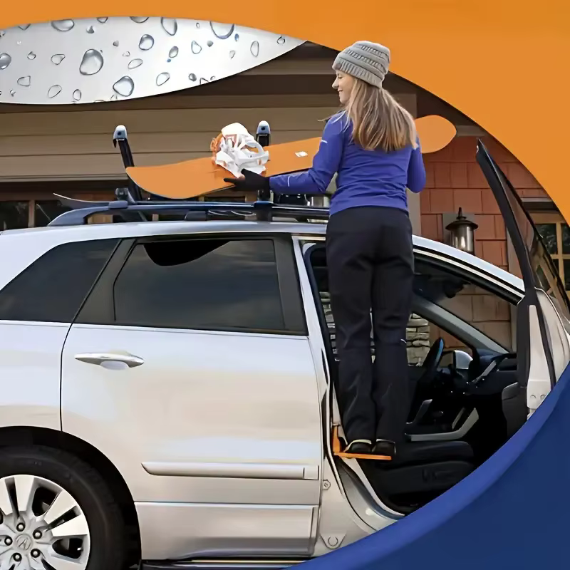 Marchepied de porte de voiture pliable 1 pièce, support métallique Durable pour un accès facile au toit. Ajustement universel pour la plupart des véhicules.