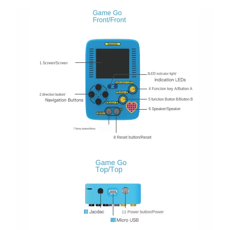 Console de jeu GameGo, console de jeu portable programmable
