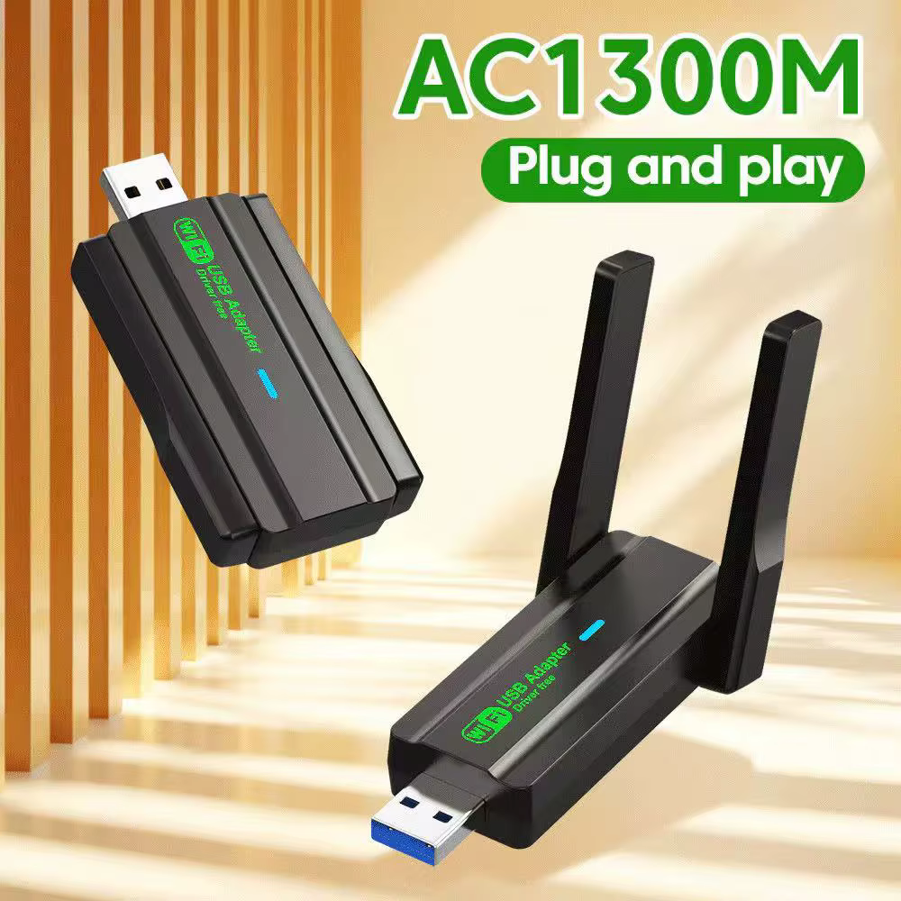 Carte réseau sans fil WiFi 5 1300M double bande 2.4G&5GHz USB 3.0 adaptateur