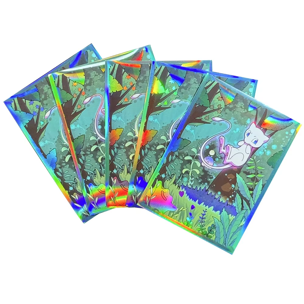 Juste de protection holographique Mewtwo pour jeu de table, manchon PTCG, carte nette, laser, argent, astronomique, ensemble de feuilles WS, 67x92mm, 60 pièces