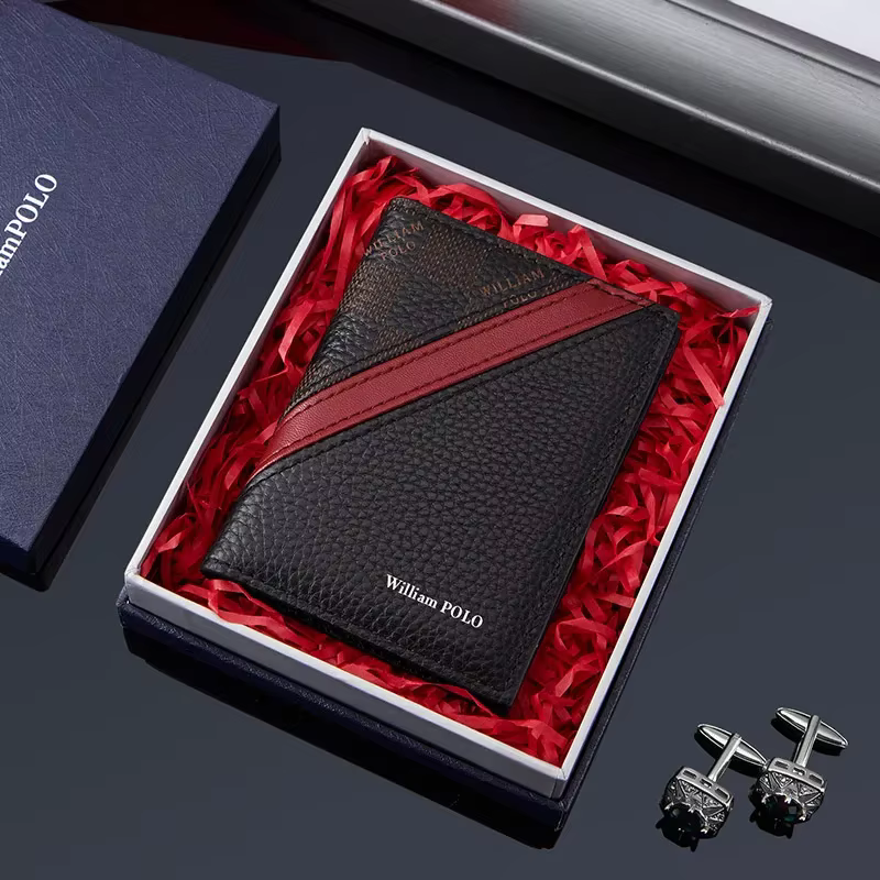 Portefeuille Ultra-fin pour hommes, porte-carte bancaire, Mini porte-cartes en cuir, étui à documents Simple, porte-cartes de crédit pour hommes