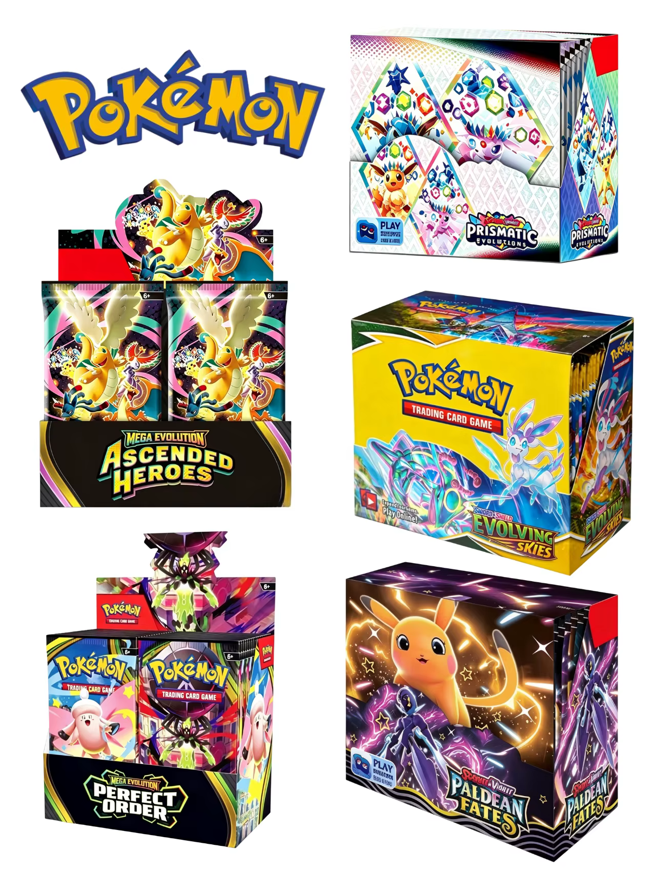 Lot de cartes Pokémon v10 Prismatic Evolutions Destined Rivals Scarlet Violet 151 Anglais ME02 Carte Cadeau