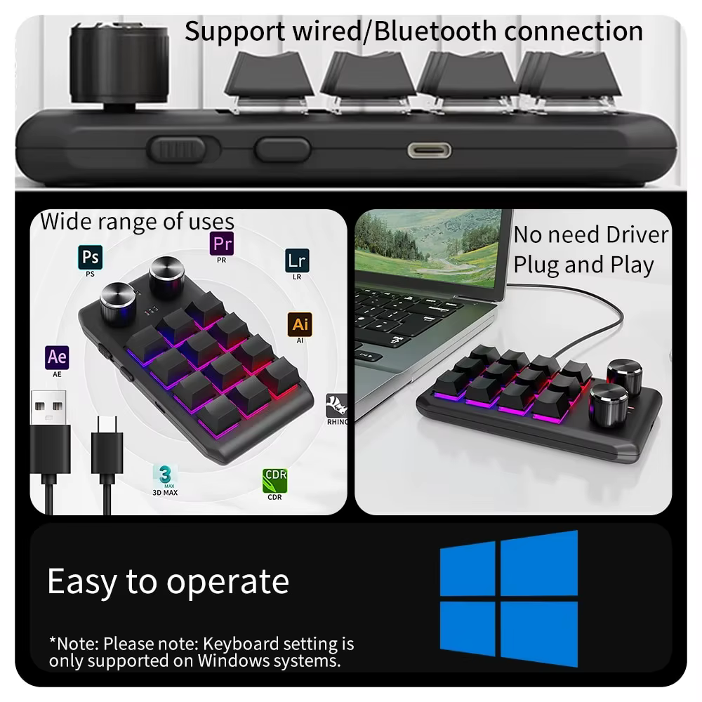 Clavier Bluetooth programmation Macro