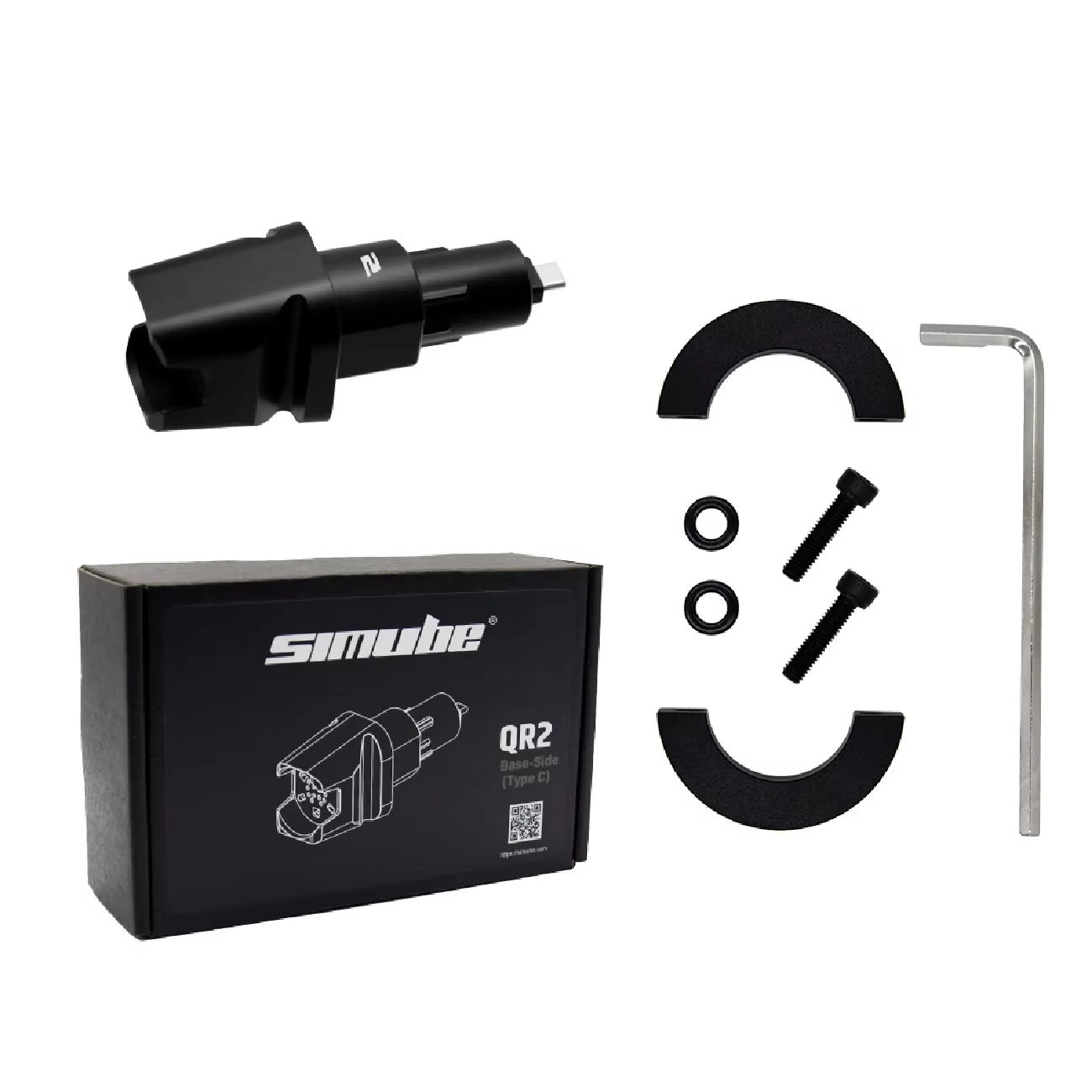 Simube en stock Lot QR2 noir (type-c) à dégagement rapide pour Fanatec Wheel-Side et base QR2 Side (port de type C)