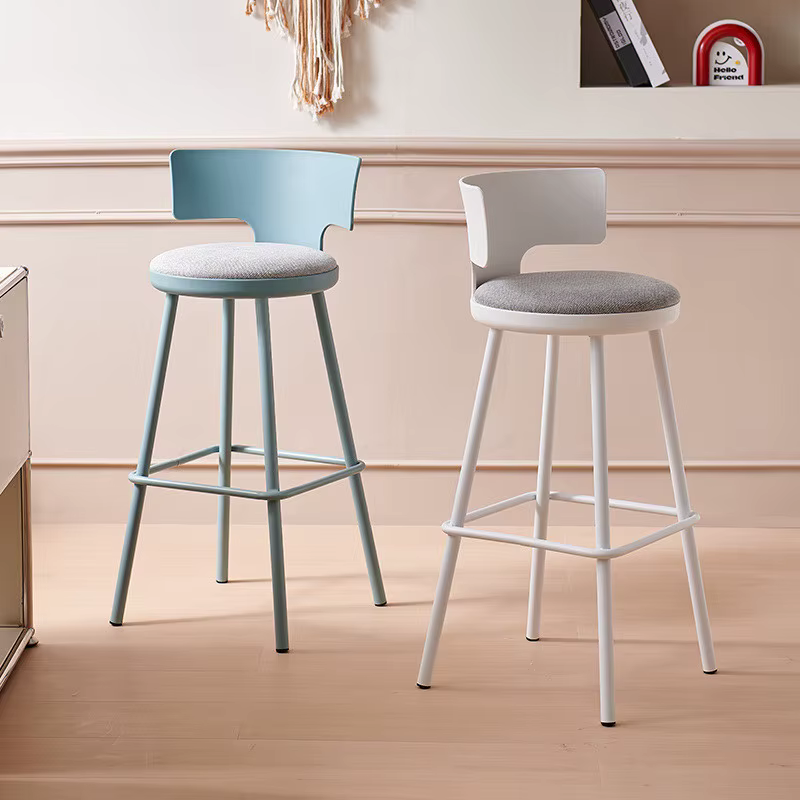 Chaise de bar nordique moderne élégante avec dossier