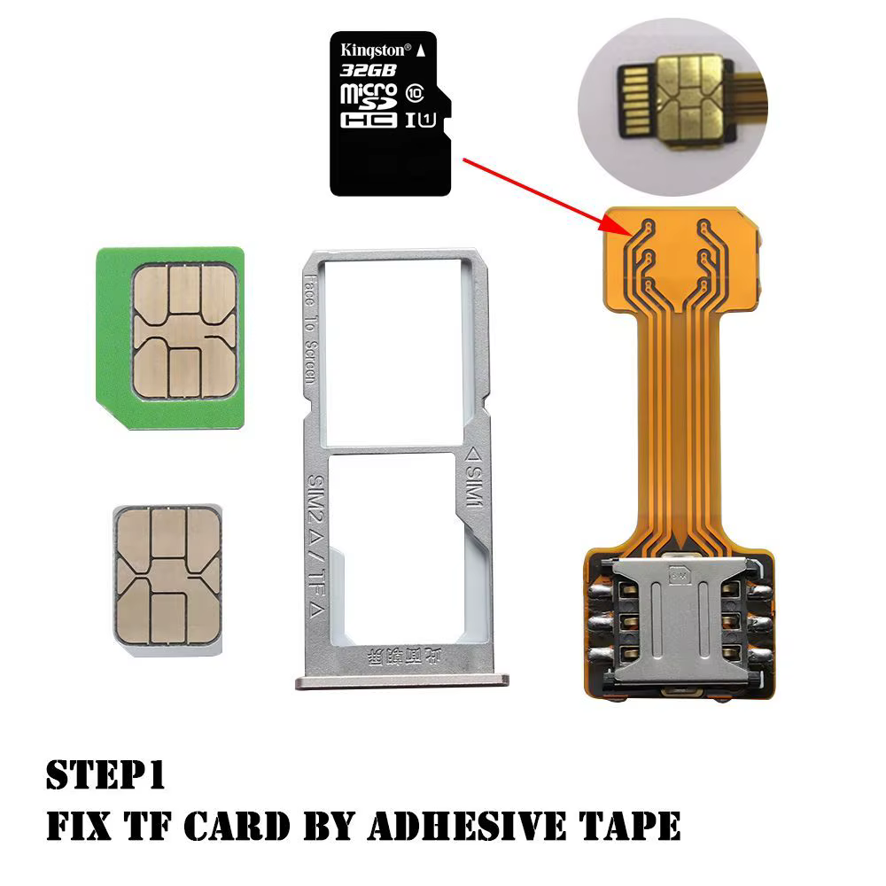 Pratique TF bricolage hybride Sim Slot Nano Cato pour Micro SD Extender double adaptateur de carte SIM
