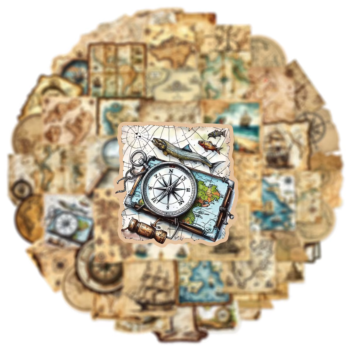 10/25/50pcs rétro carte autocollants vieille temps Style décalcomanies pour bricolage téléphone ordinateur portable cahier Scrapbooking casque voiture étanche