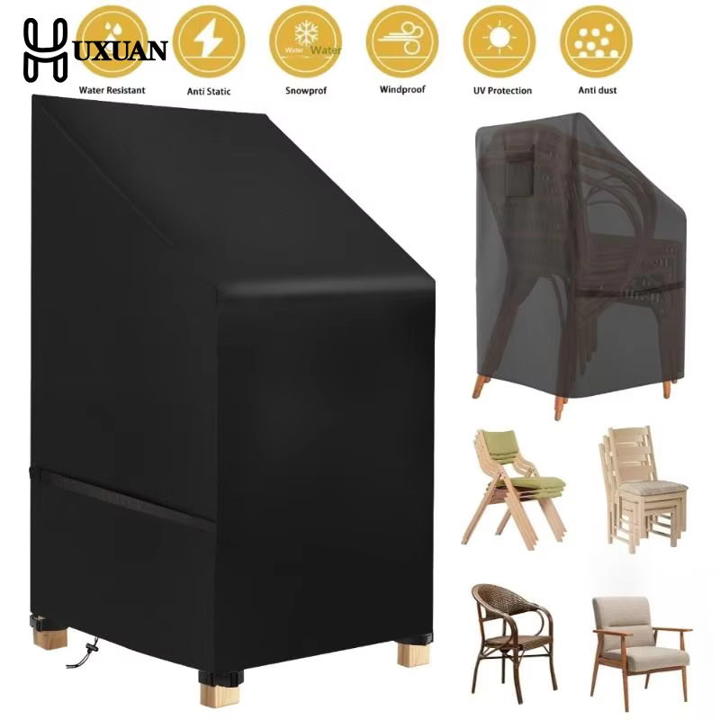 Housse de chaise de jardin durable 65x65x70x120cm, imperméable pour utilisation en extérieur