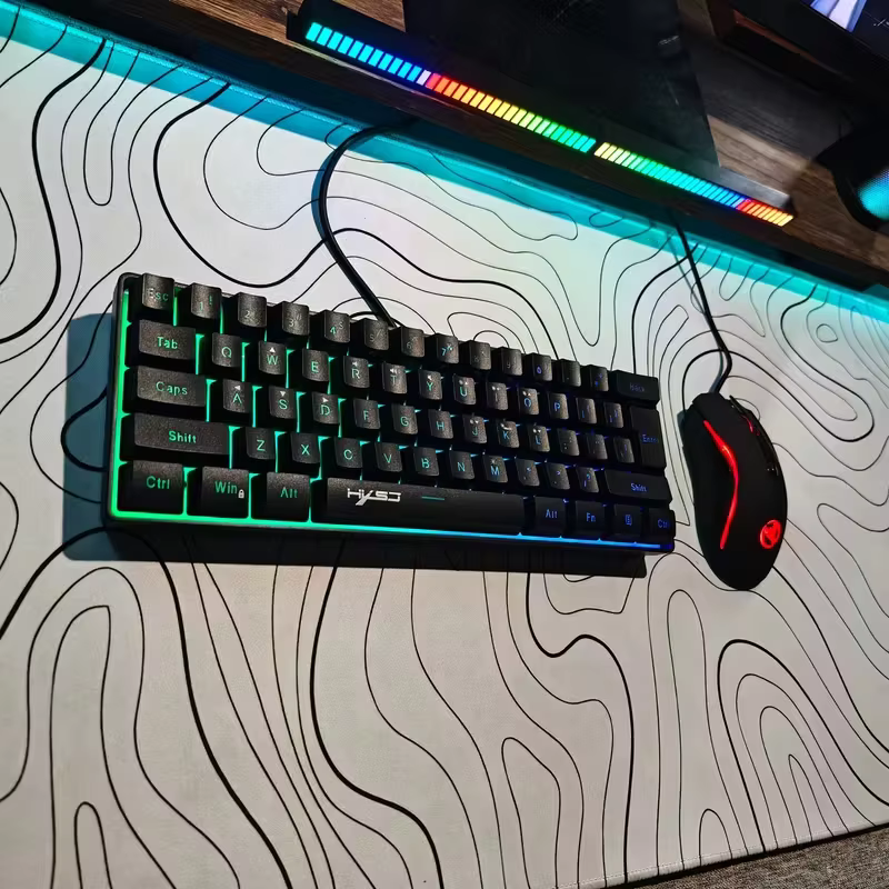 Ensemble clavier et souris de jeu rétroéclairés RVB 61 touches
