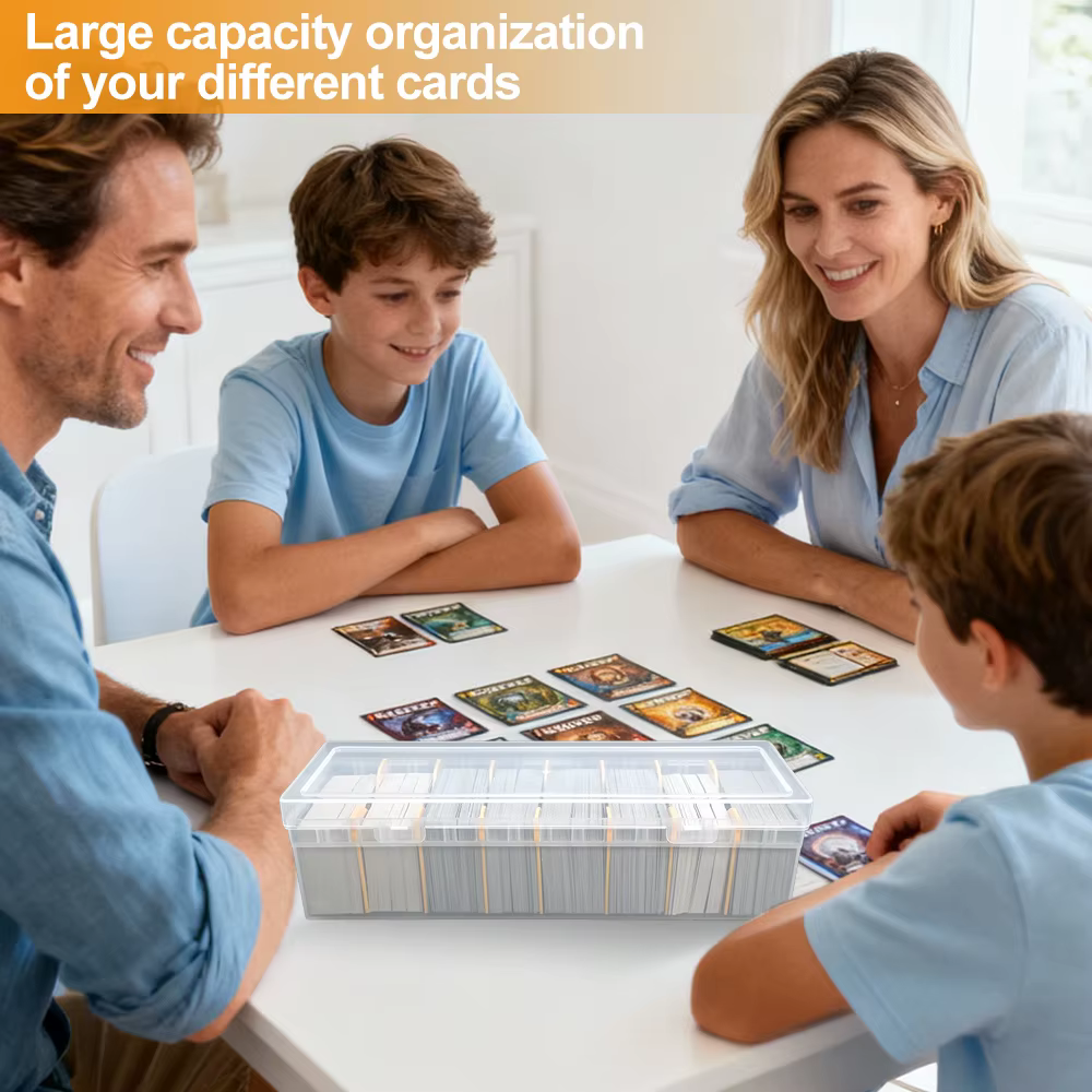 Peut contenir plus de 800 cartes à collectionner, boîte de rangement pour cartes MTG PKM, grand étui de rangement transparent compartimenté en plastique pour cartes de sport PTCG