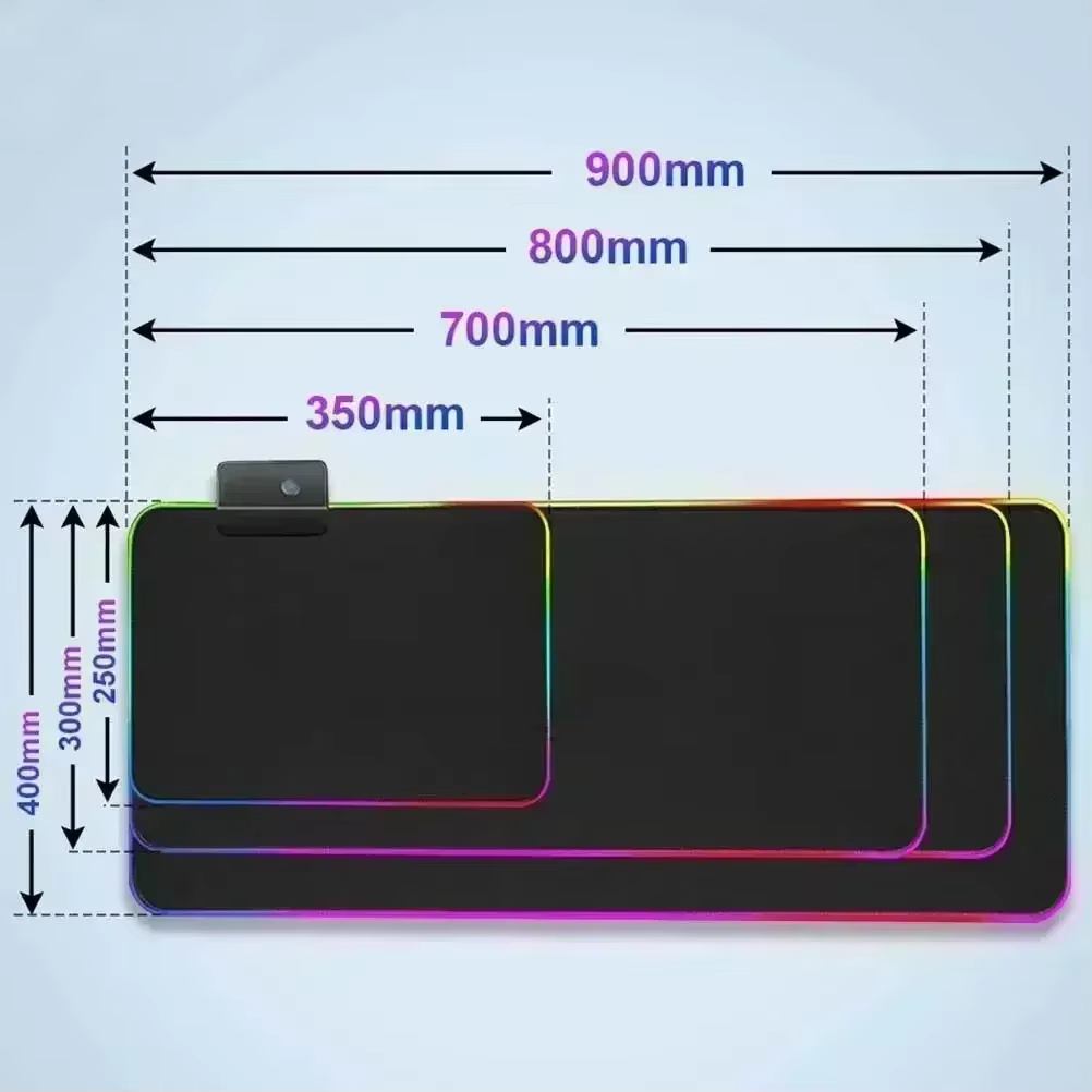 Tapis de souris de jeu hexagonal étendu rvb
